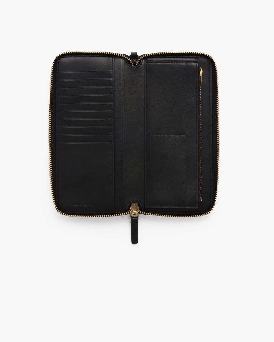 Marc Jacobs The Leather Continental Wallet Black | 40VHLSIAJ