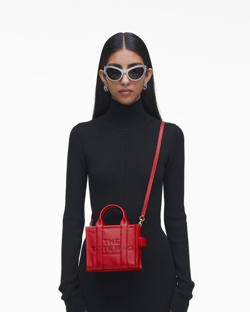 Marc Jacobs The Leather Crossbody Tote Bag Red | 25KHLPRNF