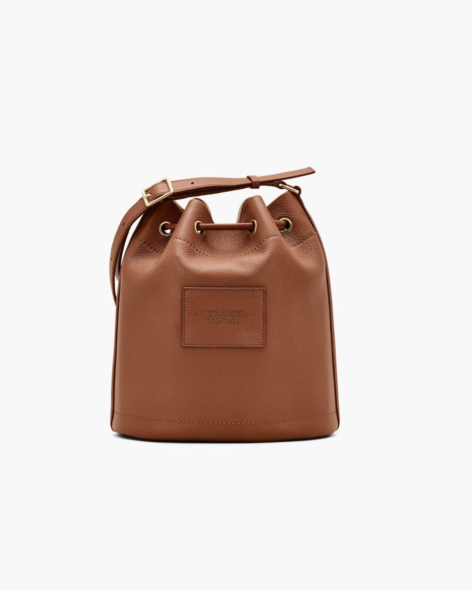 Marc Jacobs The Leather Large Bucket Bag Argan Oil | 57WEXGIUN