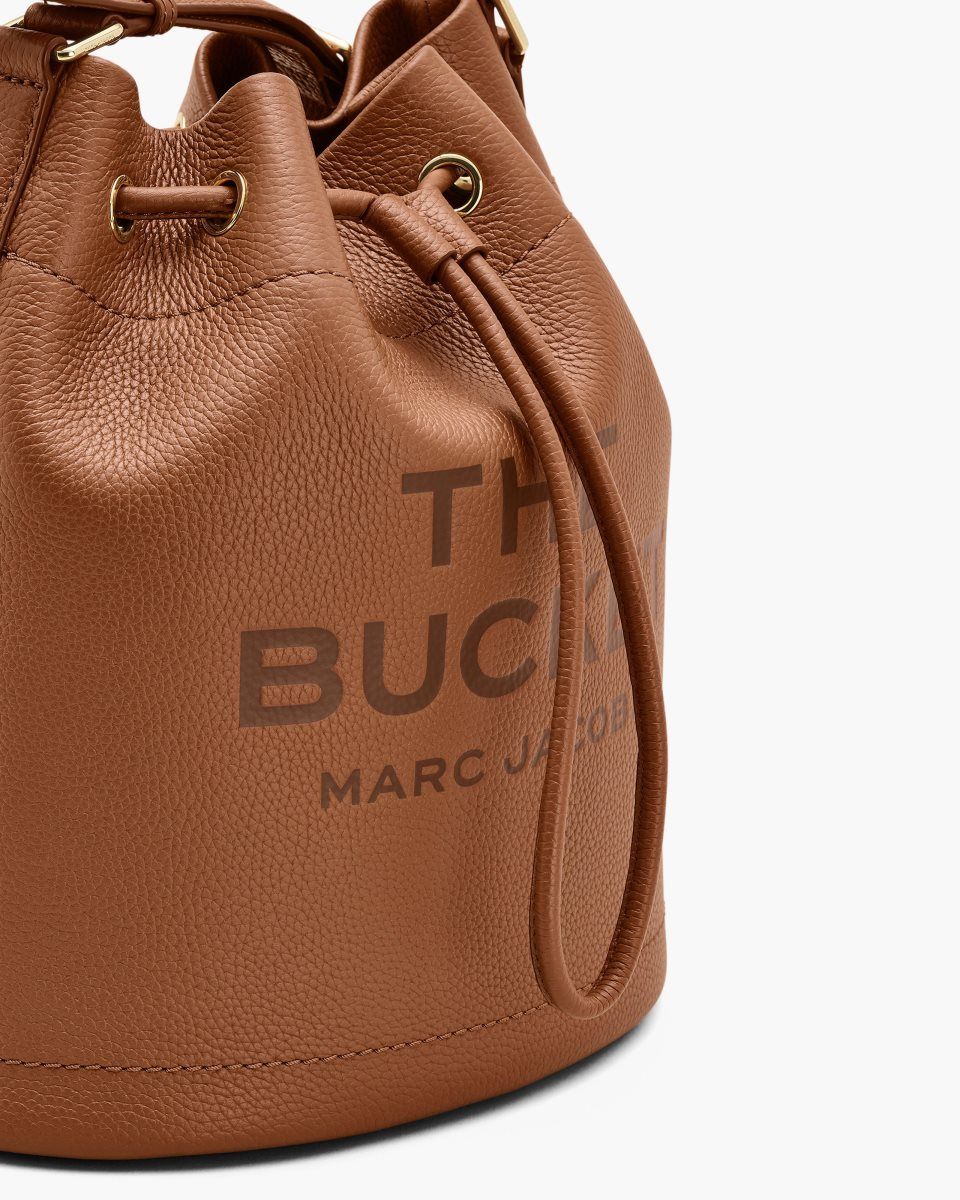 Marc Jacobs The Leather Large Bucket Bag Argan Oil | 57WEXGIUN