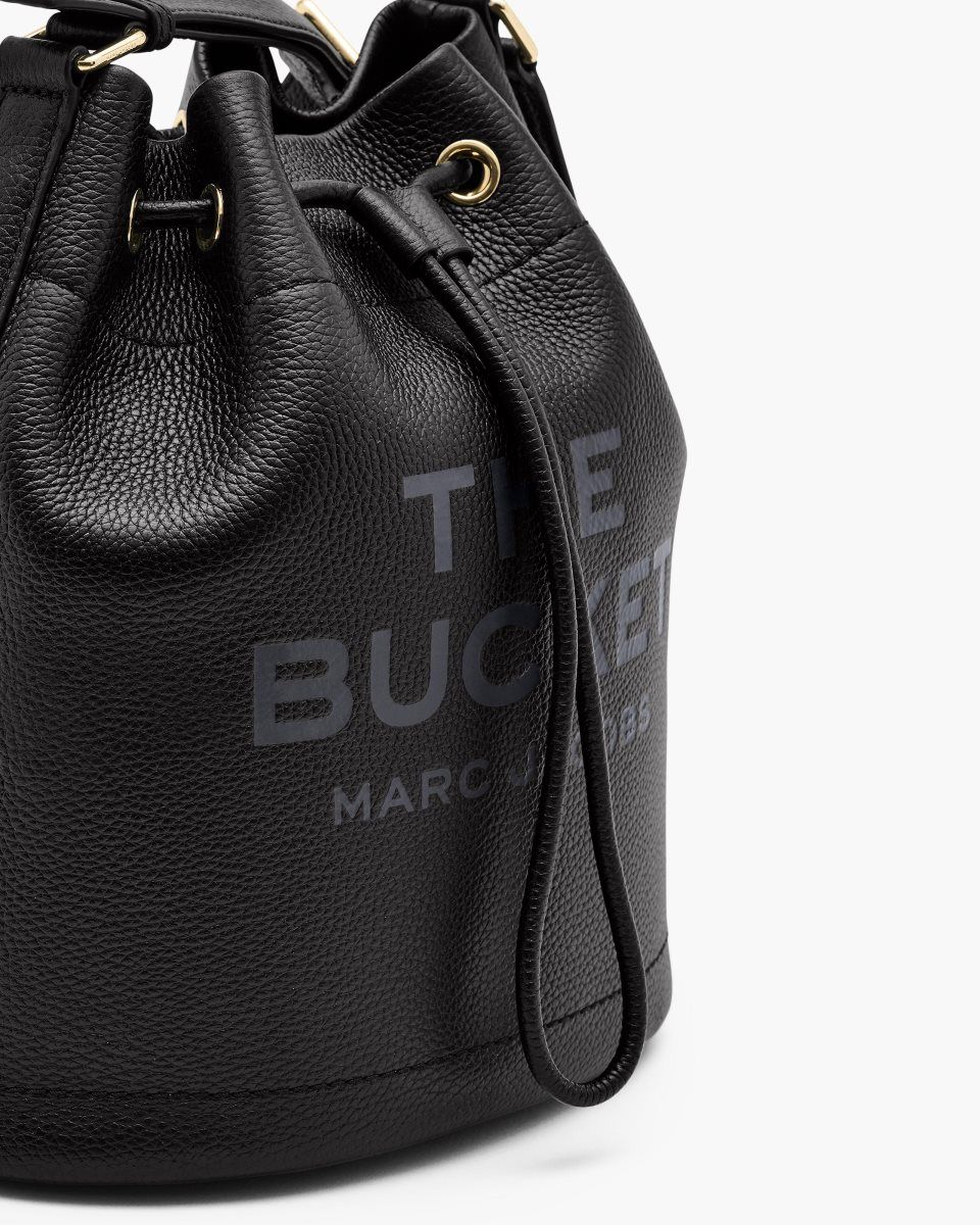 Marc Jacobs The Leather Large Bucket Bag Black | 32GCQFNOU