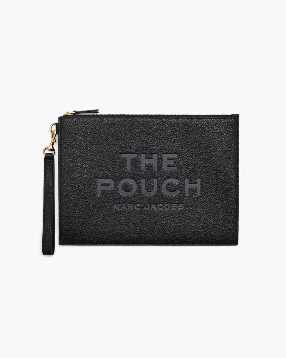 Marc Jacobs The Leather Large Pouch Black | 15BFGMTQL