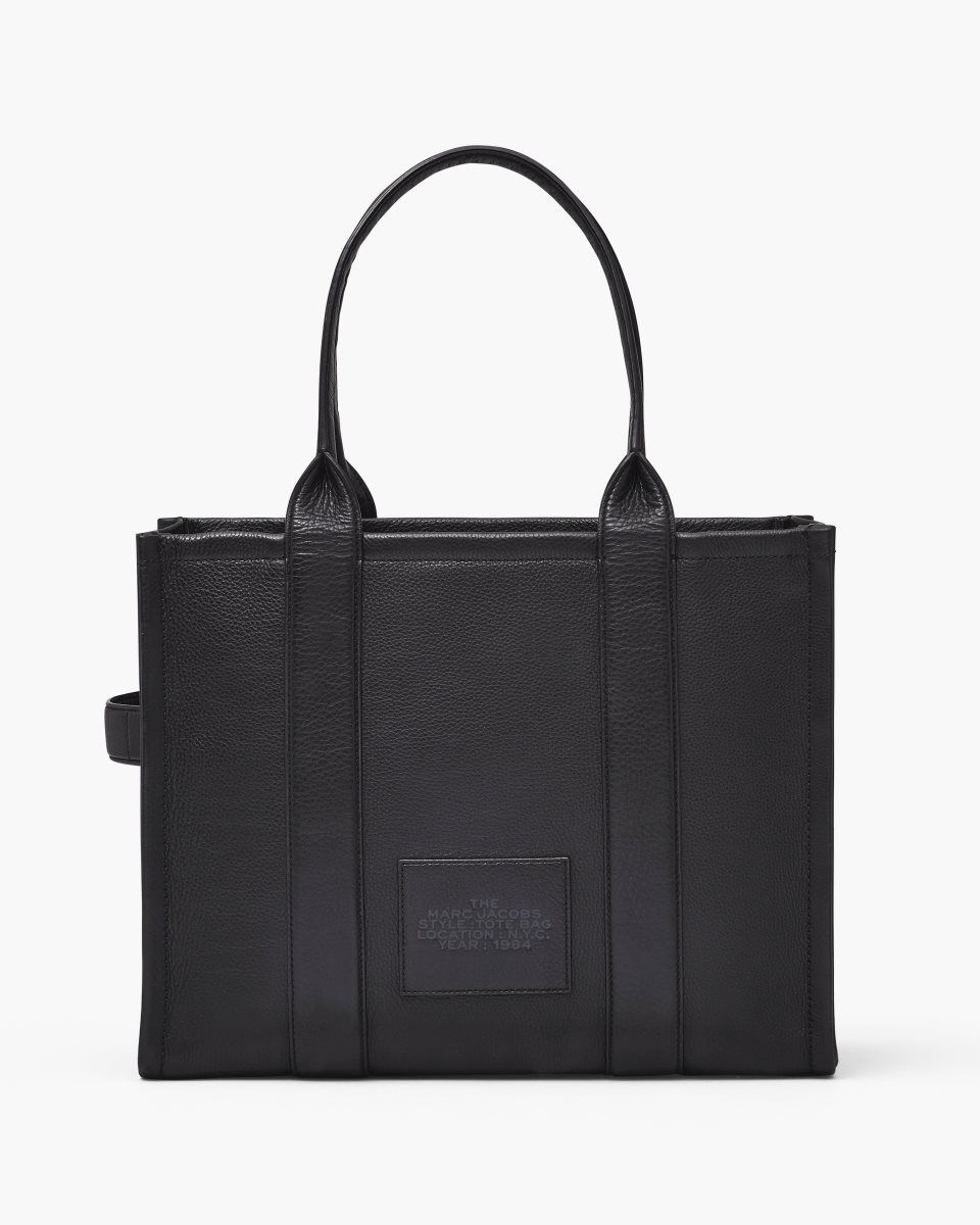 Marc Jacobs The Leather Large Tote Bag Black | 19XINMWVG