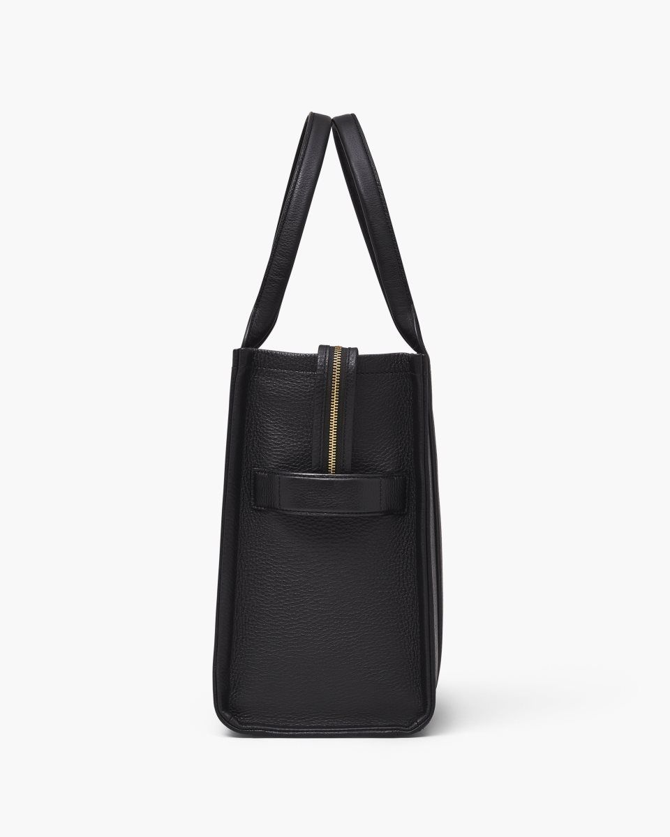 Marc Jacobs The Leather Large Tote Bag Black | 19XINMWVG