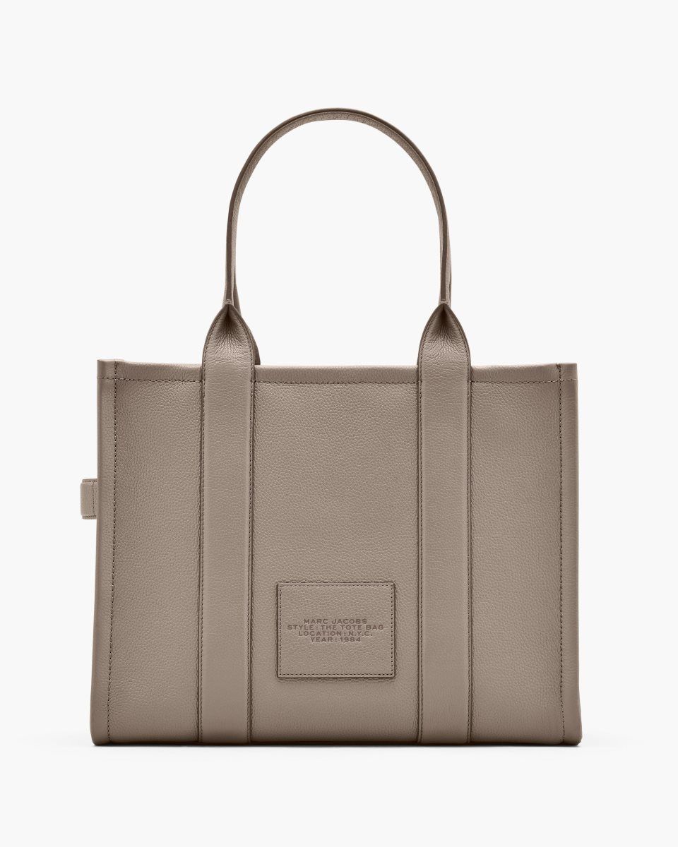 Marc Jacobs The Leather Large Tote Bag Cement | 26OHITMPK