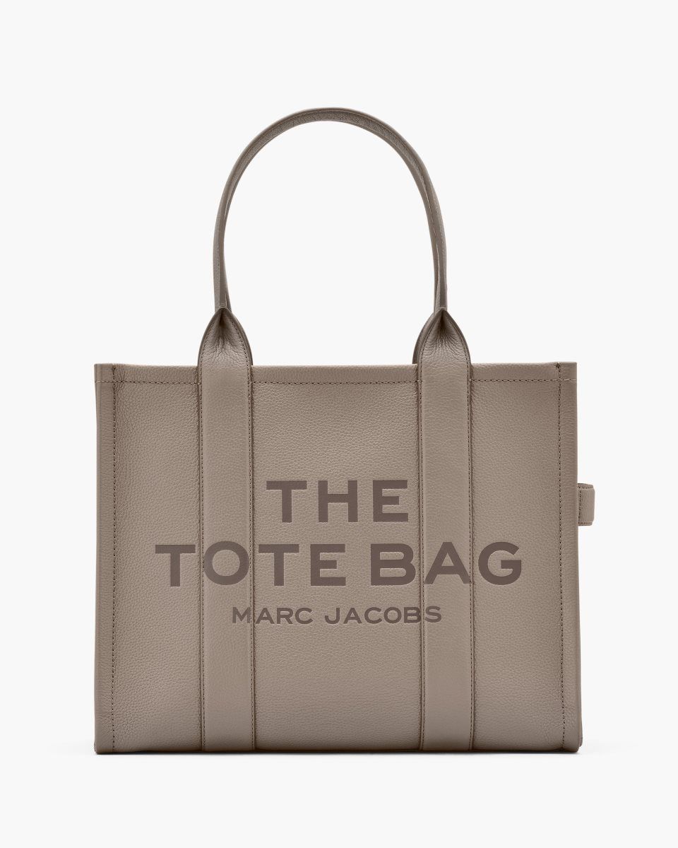 Marc Jacobs The Leather Large Tote Bag Cement | 26OHITMPK