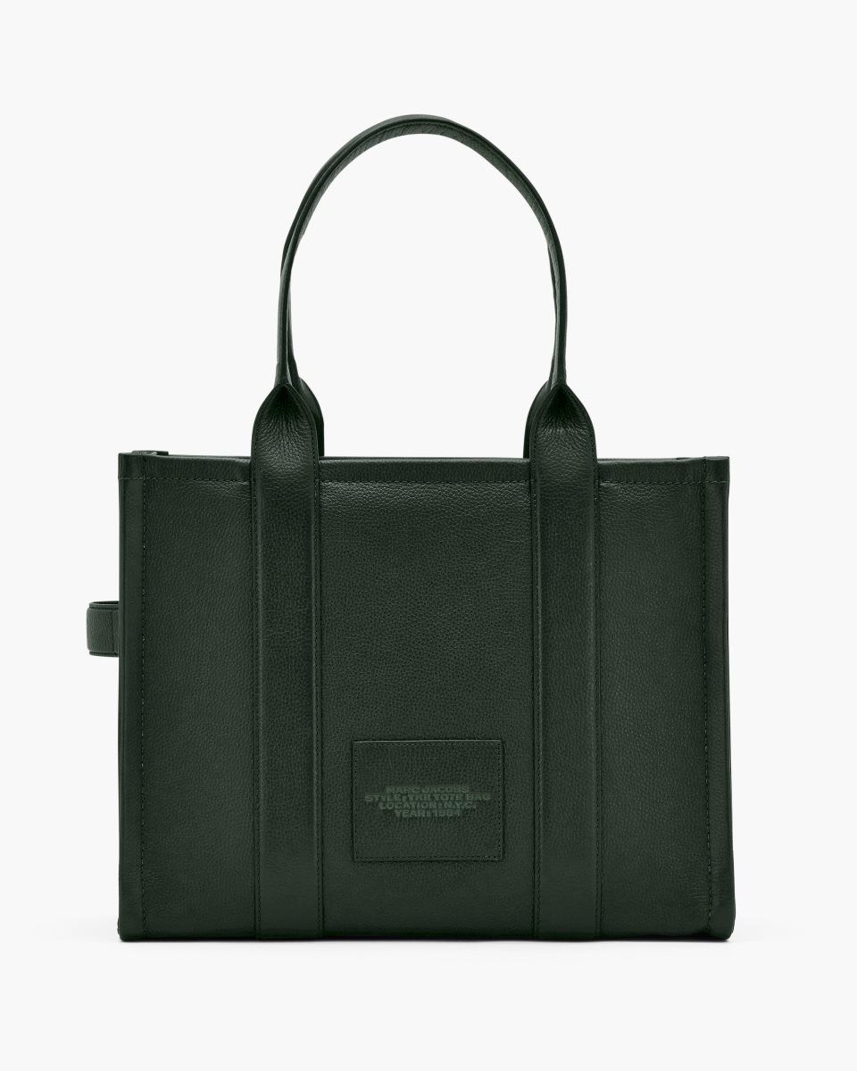 Marc Jacobs The Leather Large Tote Bag Dark Green | 18QMTKHOS