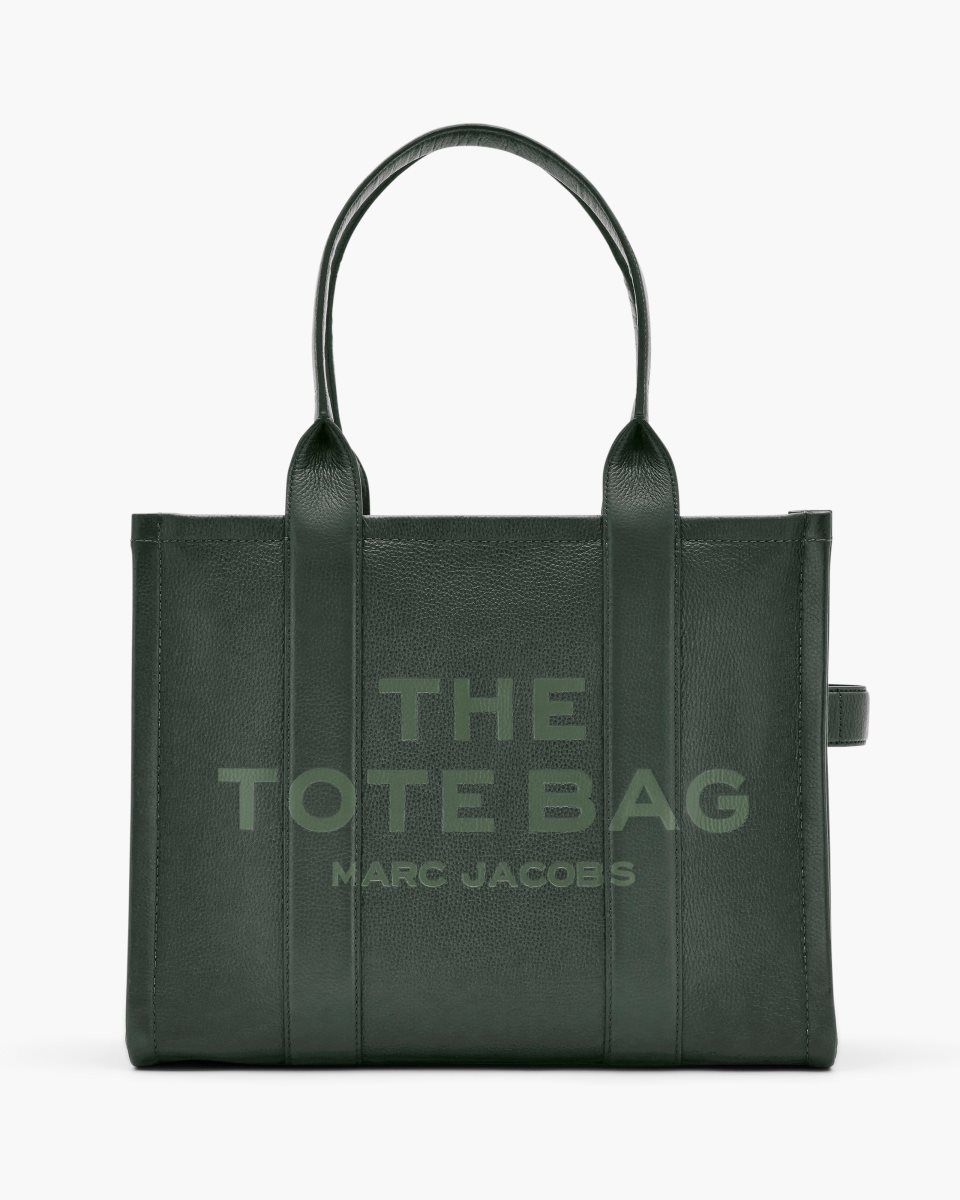 Marc Jacobs The Leather Large Tote Bag Dark Green | 18QMTKHOS