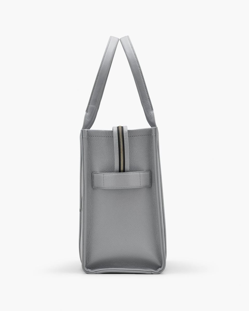 Marc Jacobs The Leather Large Tote Bag Grey | 81HFBLETJ