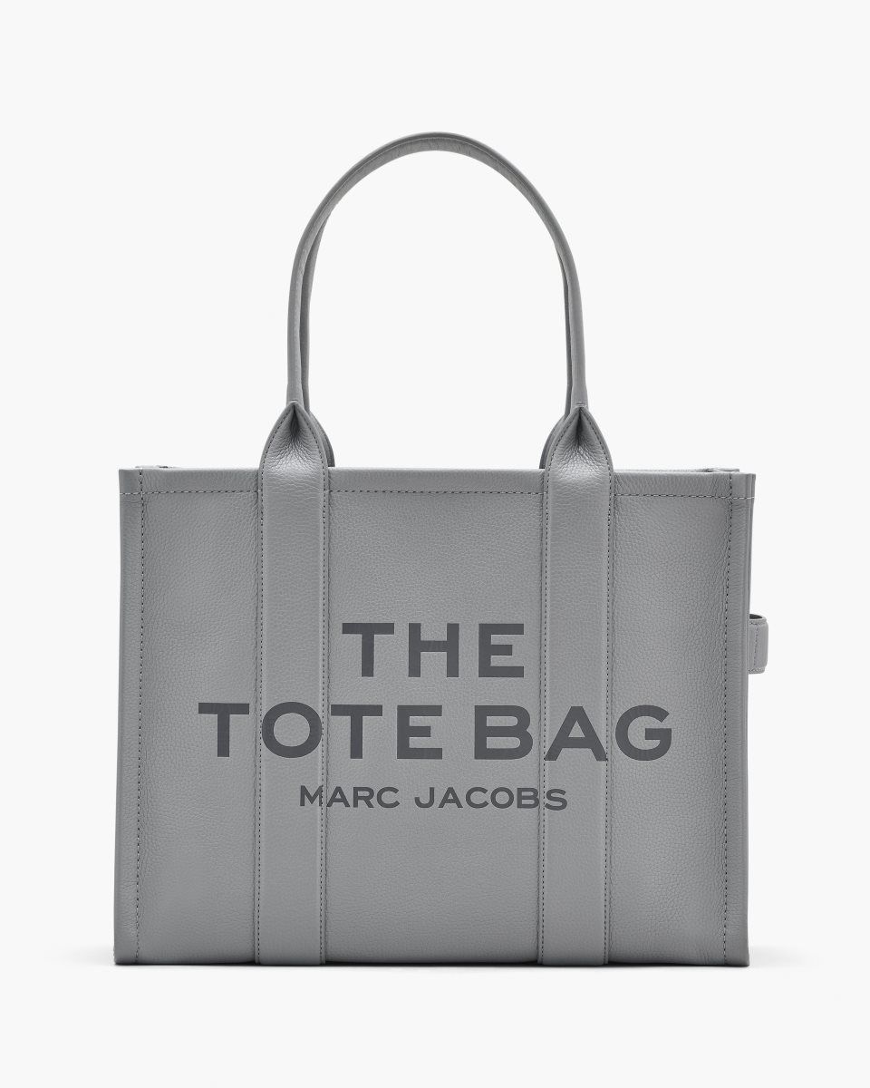 Marc Jacobs The Leather Large Tote Bag Grey | 81HFBLETJ