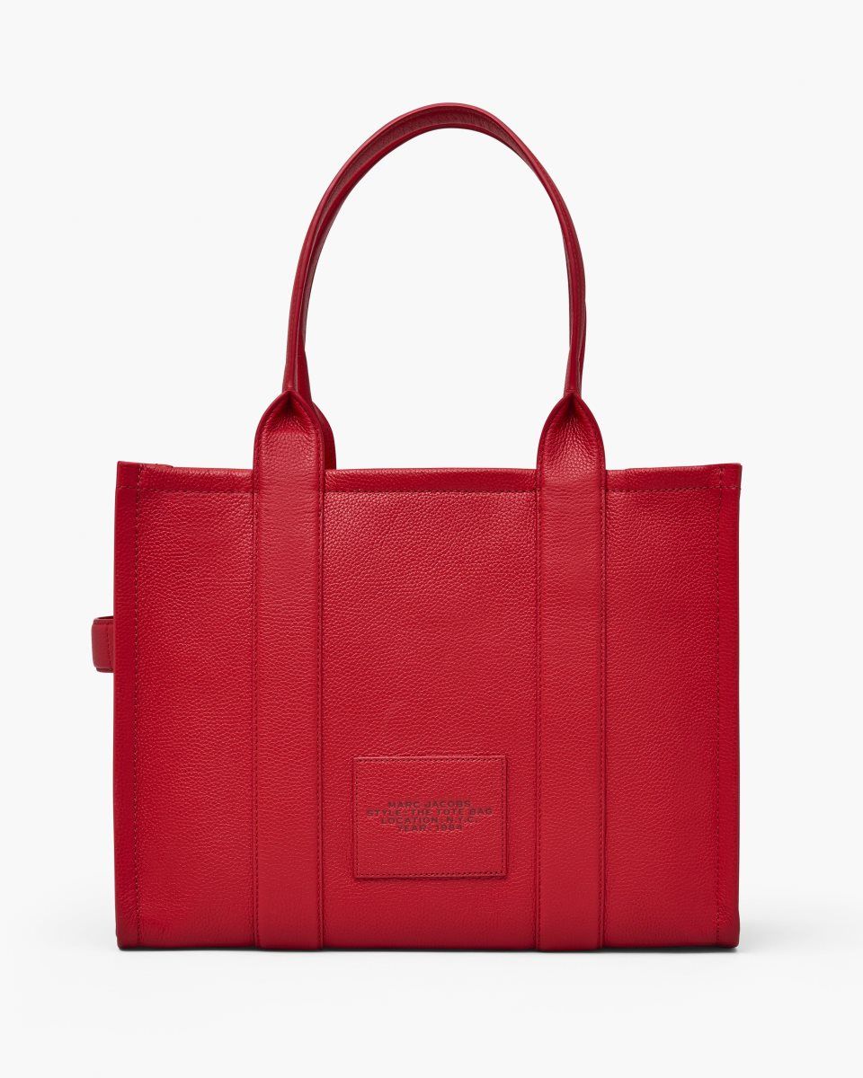 Marc Jacobs The Leather Large Tote Bag Red | 24SYQULJG