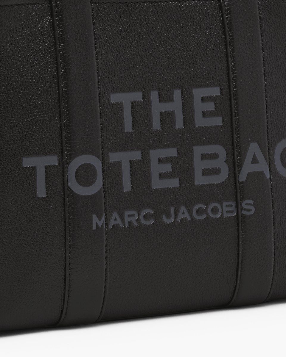 Marc Jacobs The Leather Medium Tote Bag Black | 71QDRGHAO