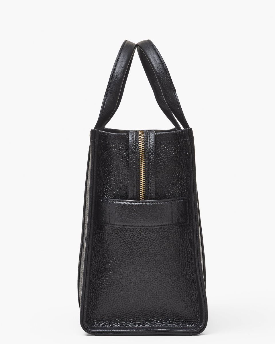 Marc Jacobs The Leather Medium Tote Bag Black | 71QDRGHAO