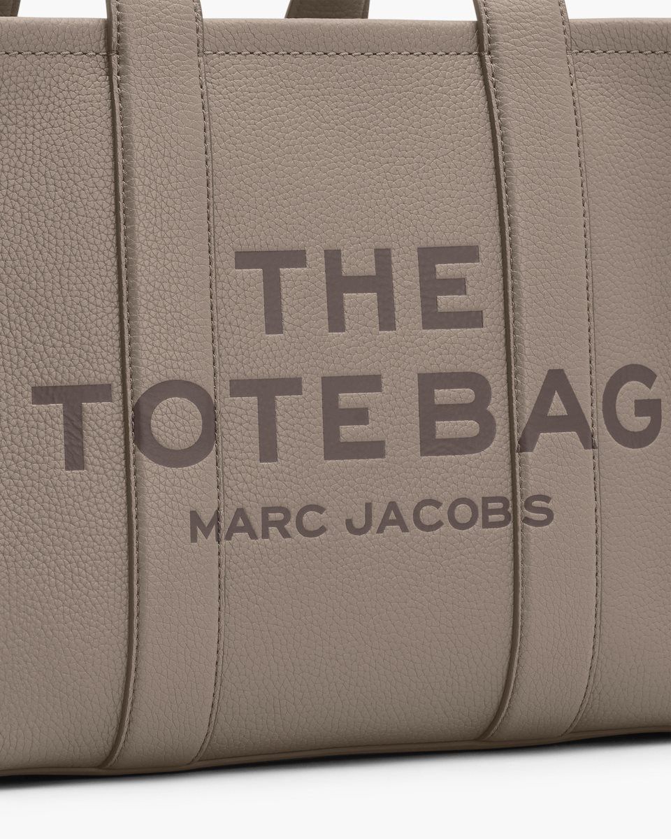 Marc Jacobs The Leather Medium Tote Bag Cement | 57VKAJOSF