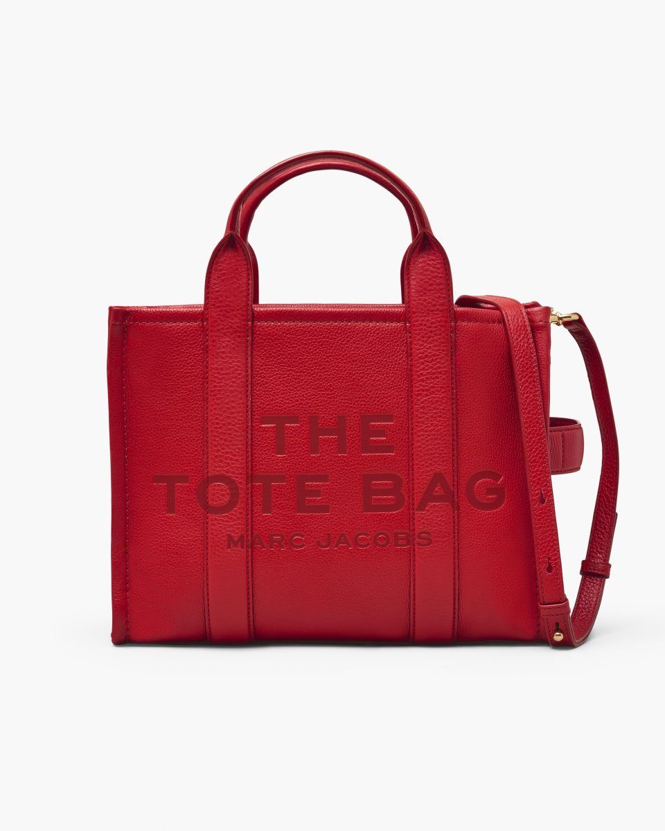 Marc Jacobs The Leather Medium Tote Bag Red | 29XYNPAJO