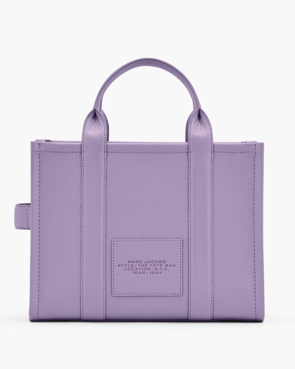 Marc Jacobs The Leather Medium Tote Bag Purple | 20RAJONEX