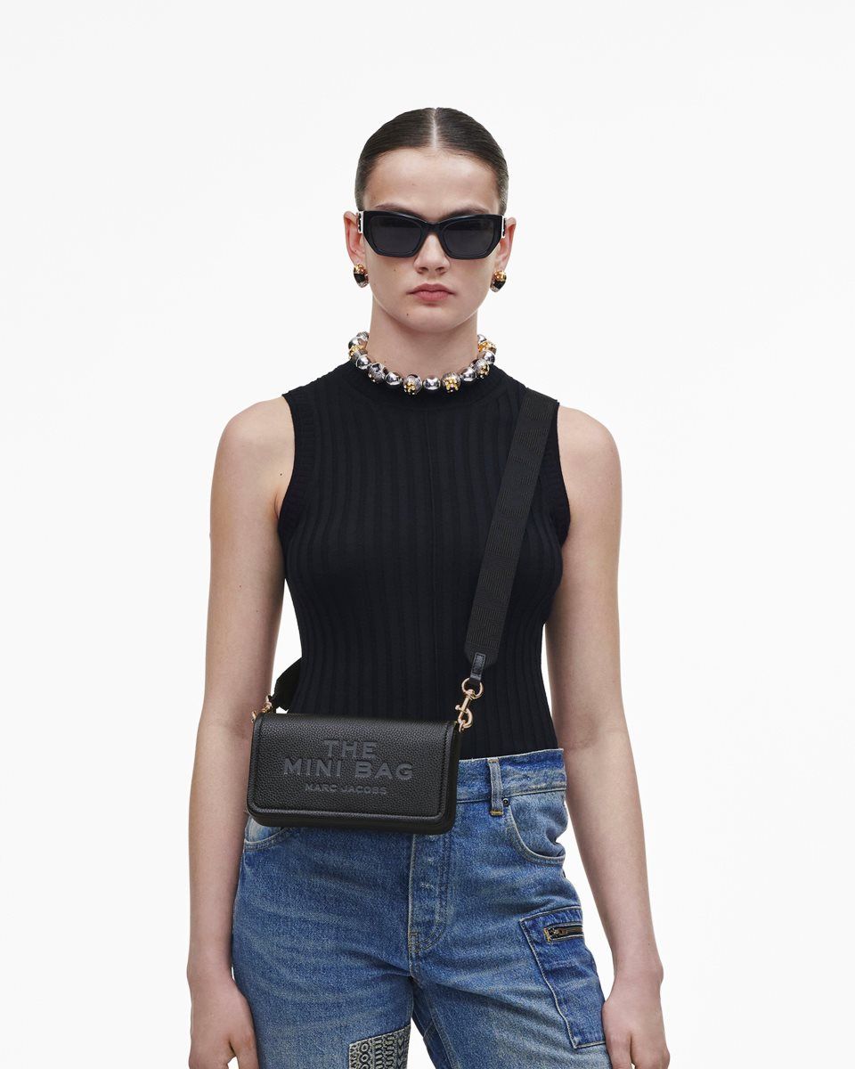 Marc Jacobs The Leather Mini Bag Black | 75SJHUVDR