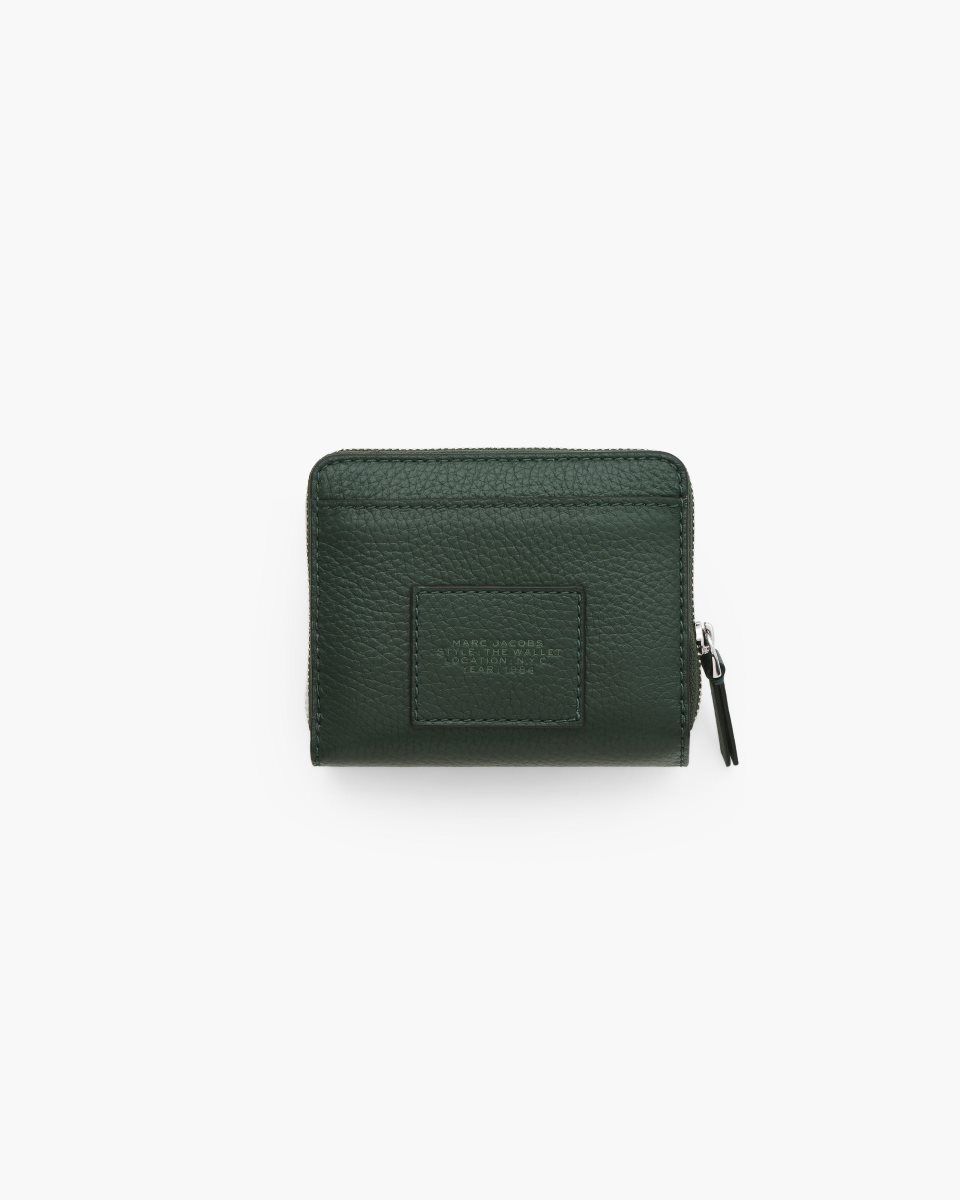 Marc Jacobs The Leather Mini Compact Wallet Dark Green | 36YZGETKO