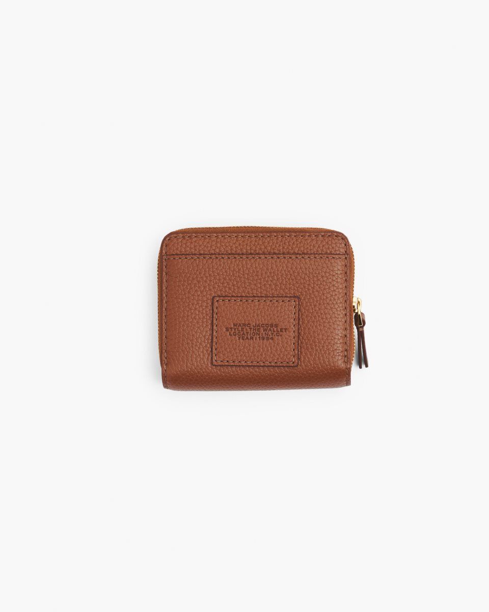 Marc Jacobs The Leather Mini Compact Wallet Argan Oil | 27ZFBUCNM