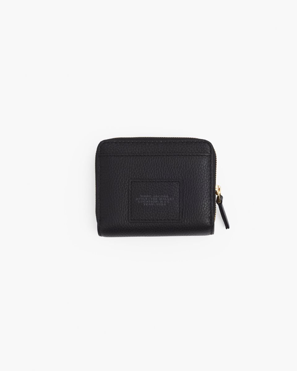 Marc Jacobs The Leather Mini Compact Wallet Black | 05UVXTCSF