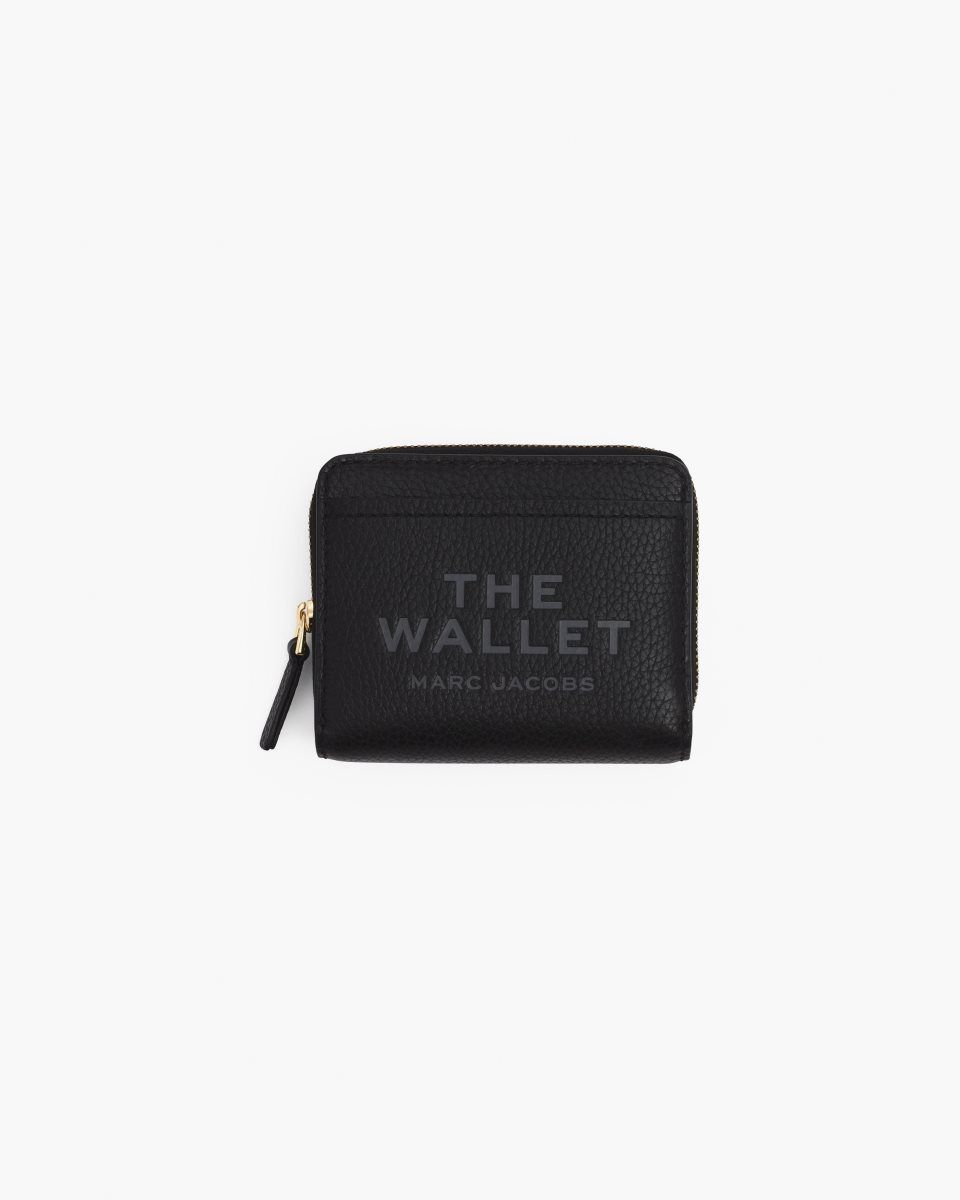 Marc Jacobs The Leather Mini Compact Wallet Black | 05UVXTCSF