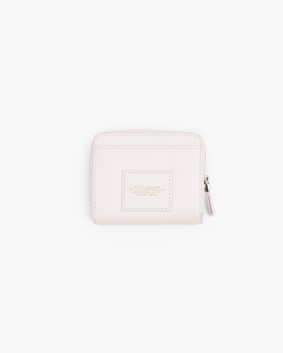 Marc Jacobs The Leather Mini Compact Wallet Cotton | 83TUCGKNJ