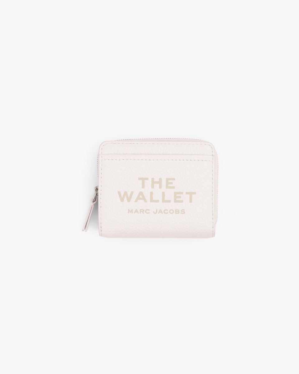 Marc Jacobs The Leather Mini Compact Wallet Cotton | 83TUCGKNJ