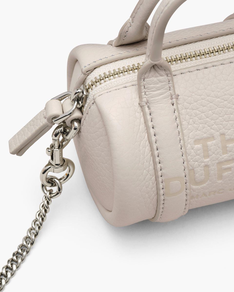 Marc Jacobs The Leather Nano Duffle Crossbody Silver | 28WCBSEAD