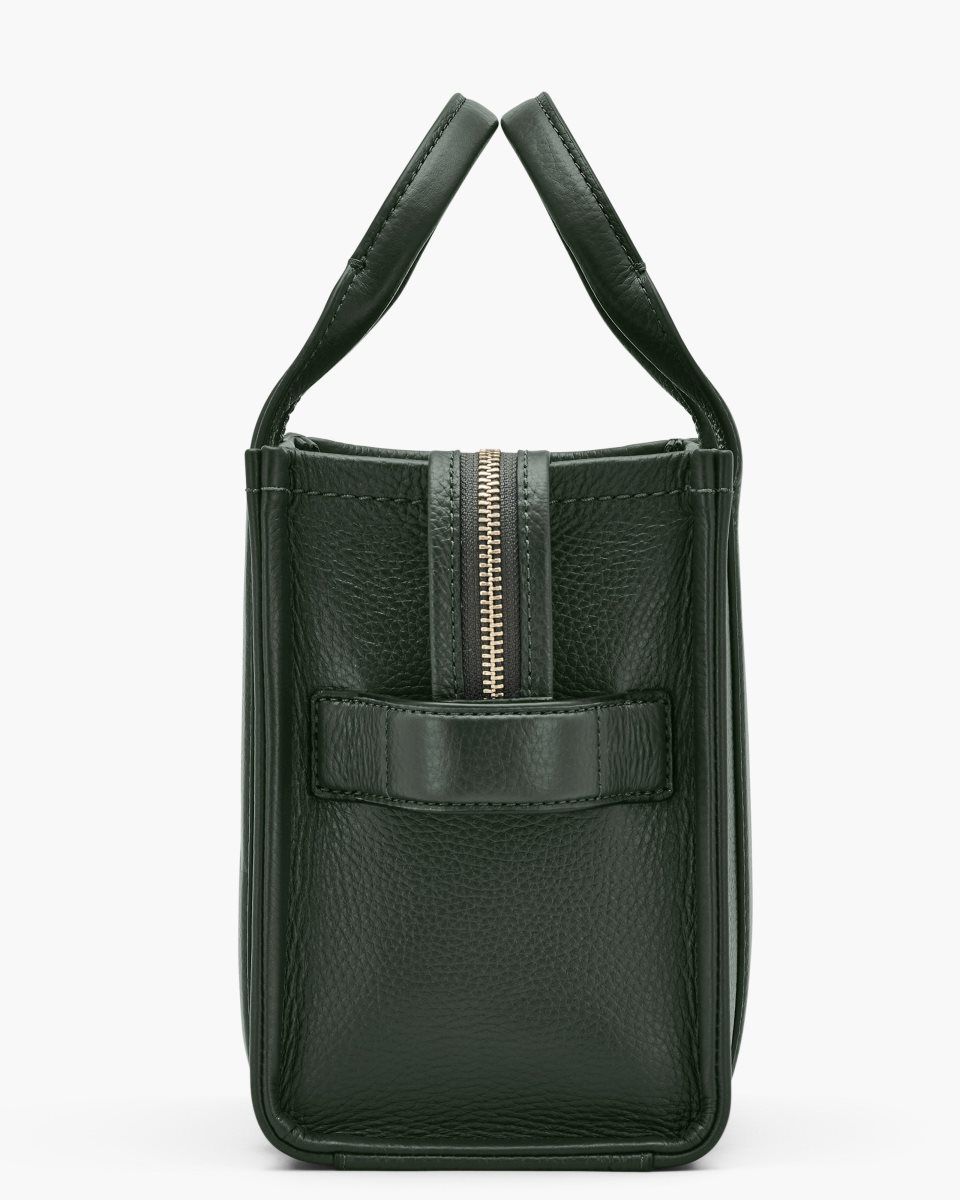 Marc Jacobs The Leather Small Tote Bag Dark Green | 92TQPRGMN