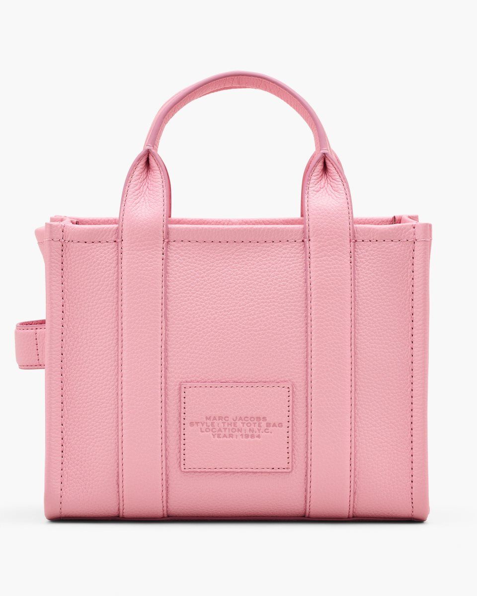 Marc Jacobs The Leather Small Tote Bag Pink | 02OXTAQLI