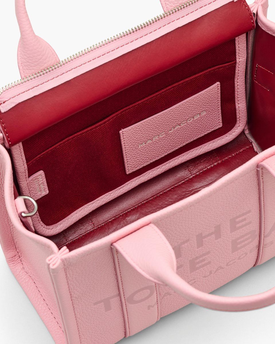 Marc Jacobs The Leather Small Tote Bag Pink | 02OXTAQLI