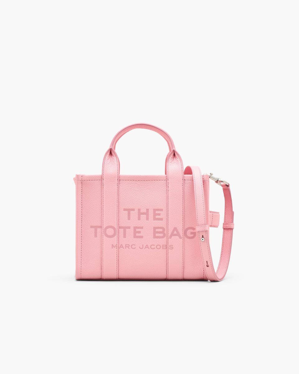 Marc Jacobs The Leather Small Tote Bag Pink | 02OXTAQLI