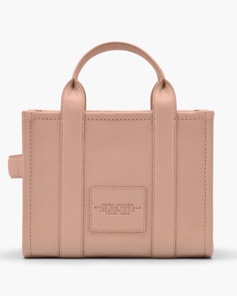 Marc Jacobs The Leather Small Tote Bag Rose | 79XZNATRQ