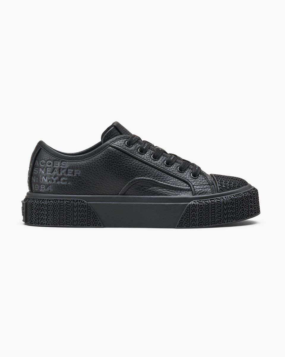 Marc Jacobs The Leather Sneaker Black | 92LKNQUGY