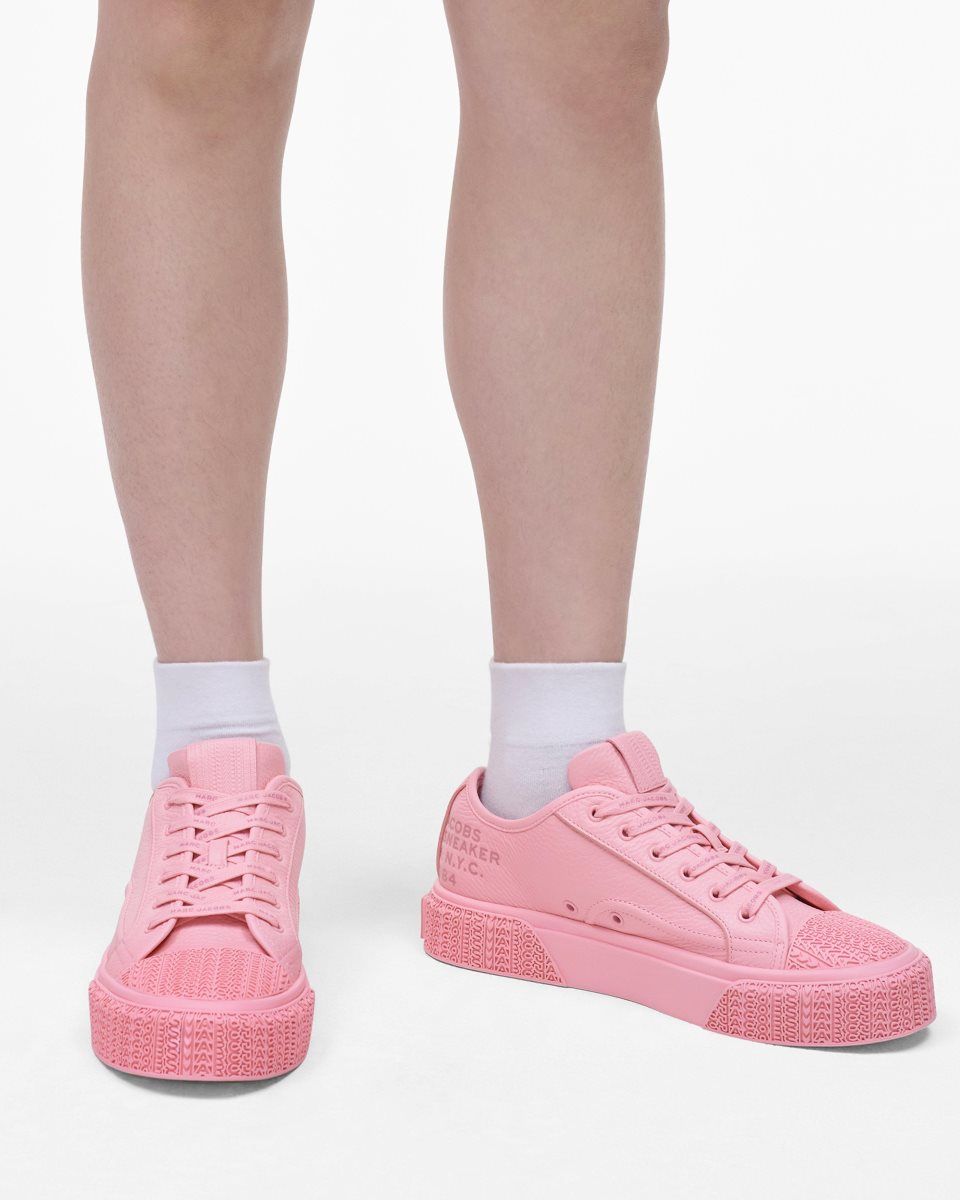 Marc Jacobs The Leather Sneaker Pink | 80JNPQEWM