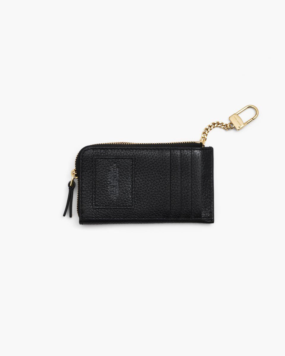 Marc Jacobs The Leather Top Zip Multi Wallet Black | 73EYFIZDV