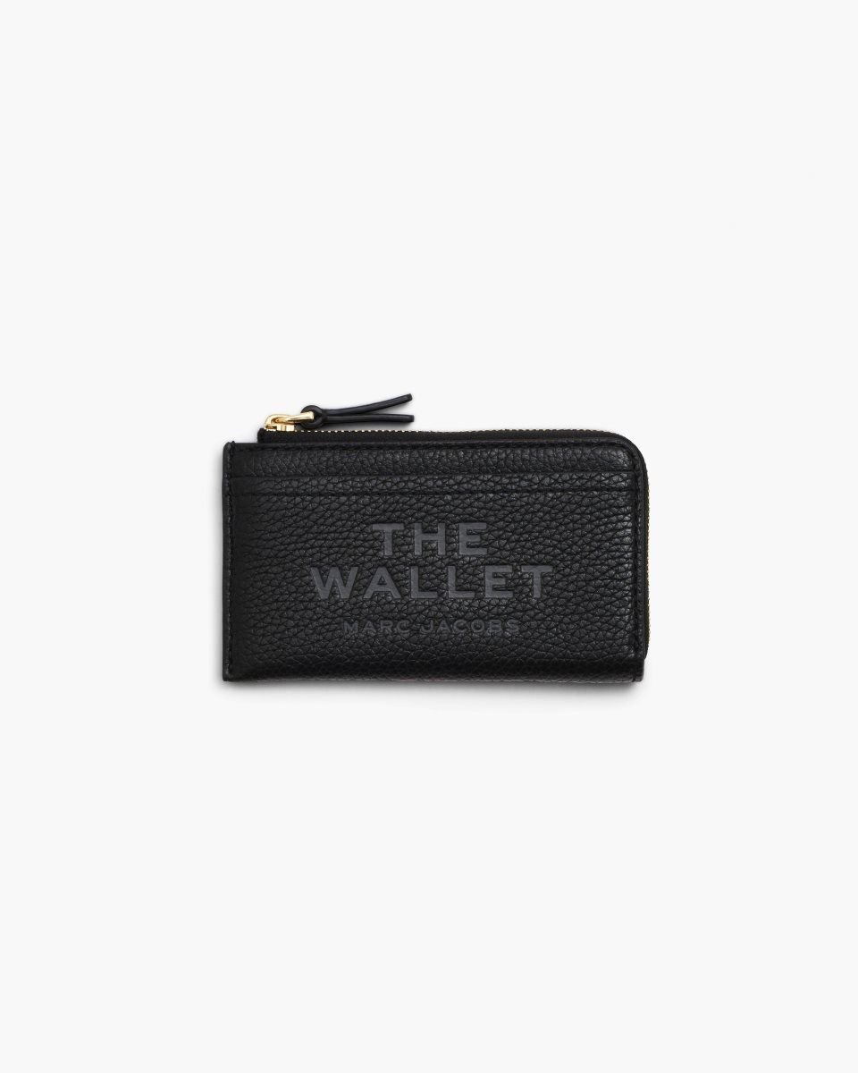 Marc Jacobs The Leather Top Zip Multi Wallet Black | 73EYFIZDV