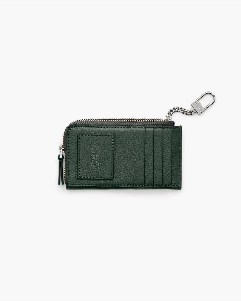 Marc Jacobs The Leather Top Zip Multi Wallet Dark Green | 30QUEMGNC