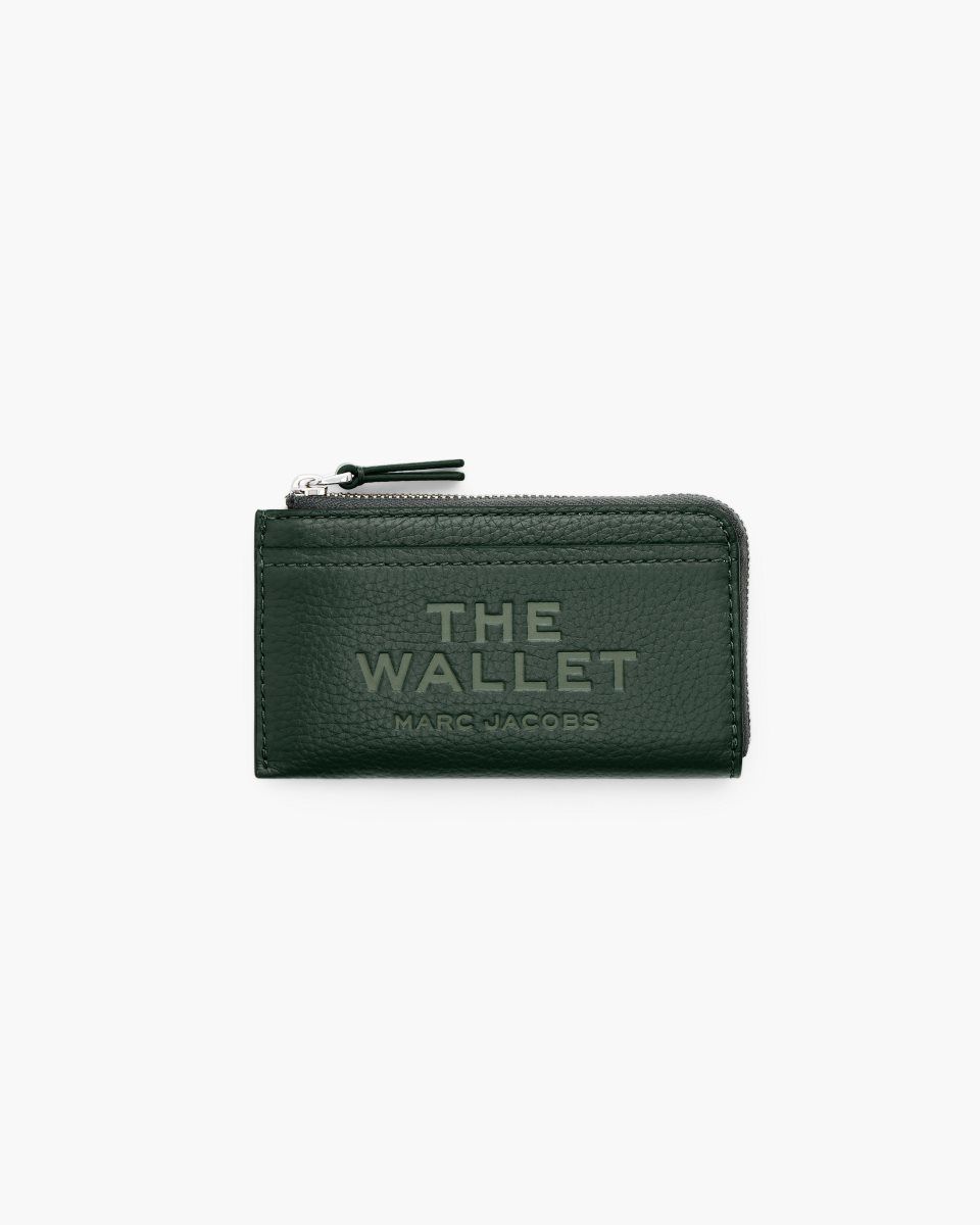 Marc Jacobs The Leather Top Zip Multi Wallet Dark Green | 30QUEMGNC