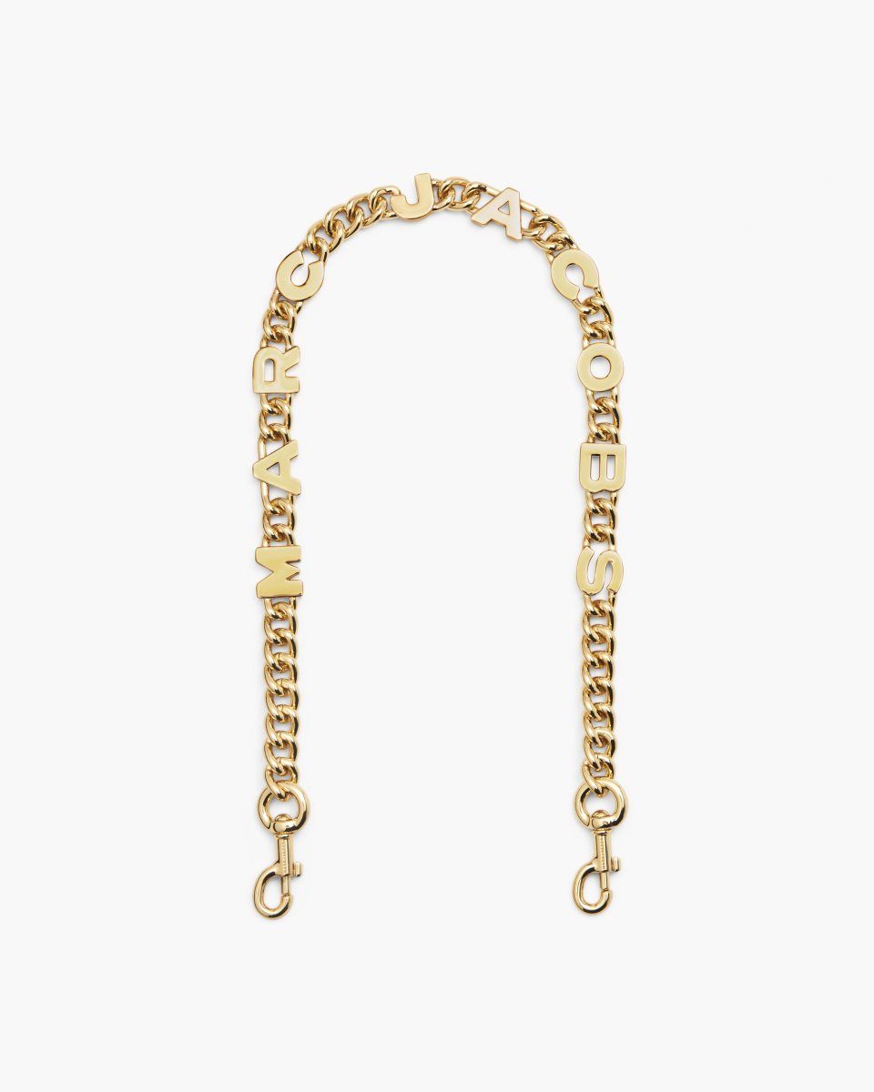 Marc Jacobs The Logo Chain Shoulder Strap Gold | 29KDMBNVZ