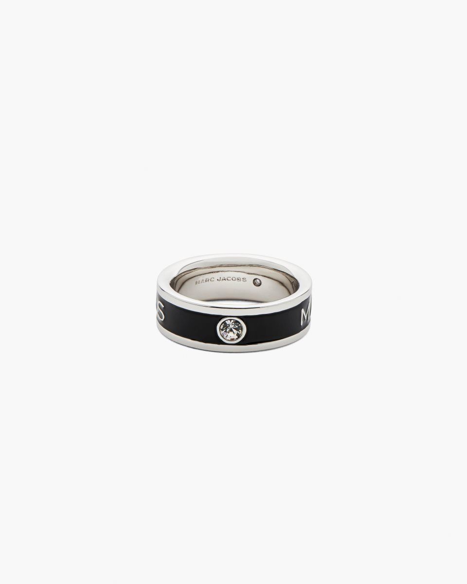 Marc Jacobs The Marc Jacobs Enamel Ring Silver / Black | 75RSWTAJN