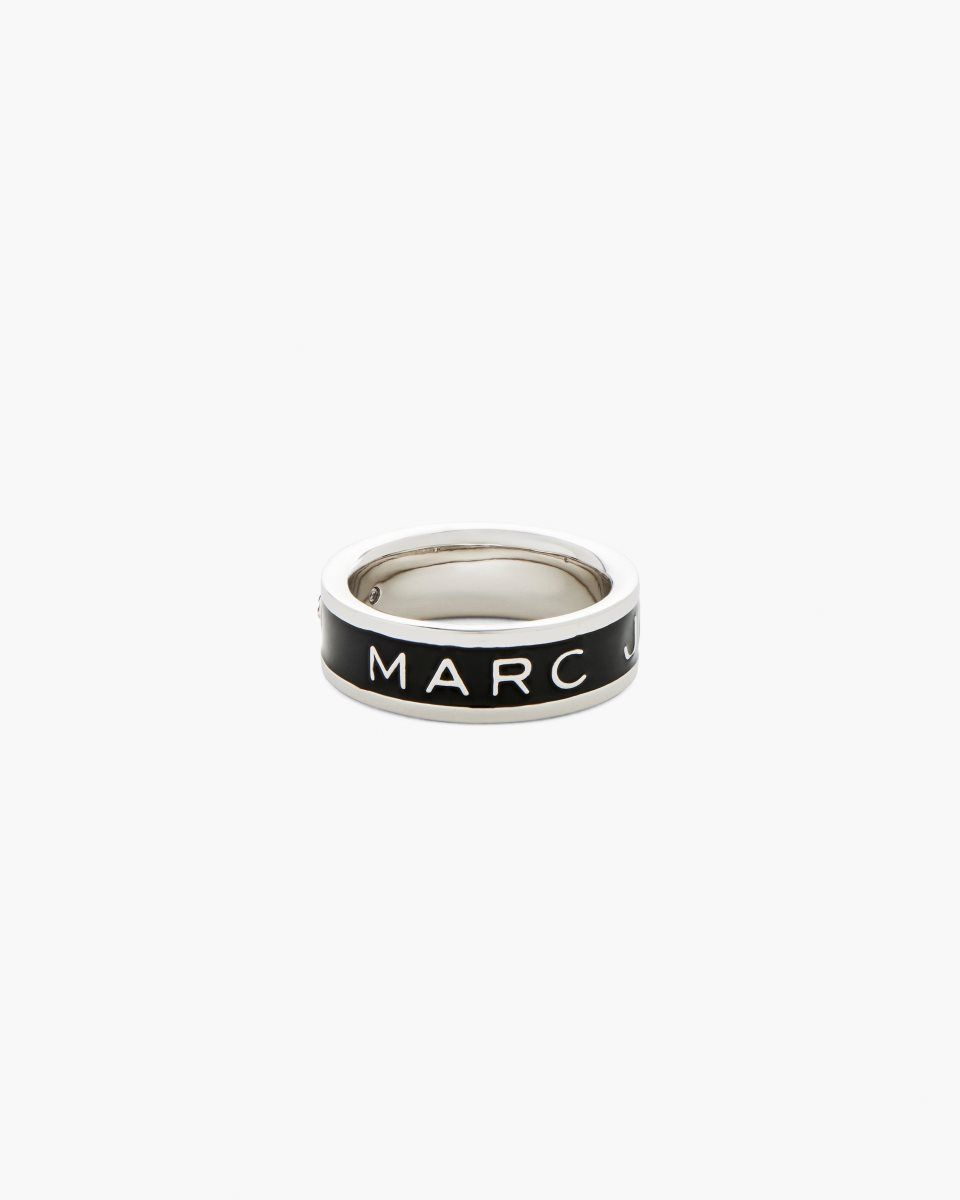 Marc Jacobs The Marc Jacobs Enamel Ring Silver / Black | 75RSWTAJN