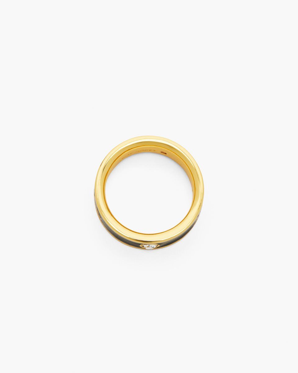 Marc Jacobs The Marc Jacobs Enamel Ring Gold / Black | 30HNEPXKB