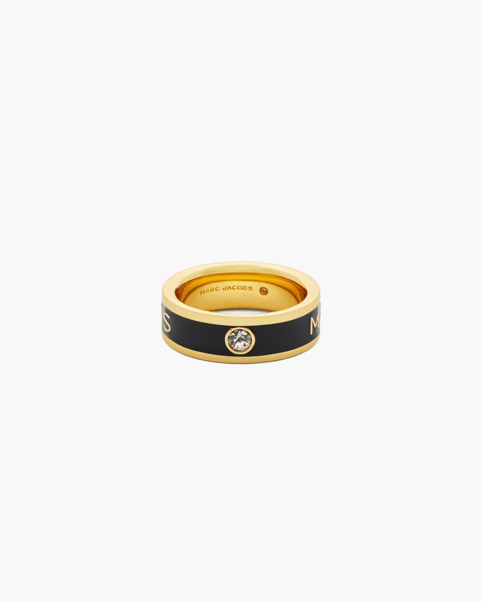 Marc Jacobs The Marc Jacobs Enamel Ring Gold / Black | 30HNEPXKB