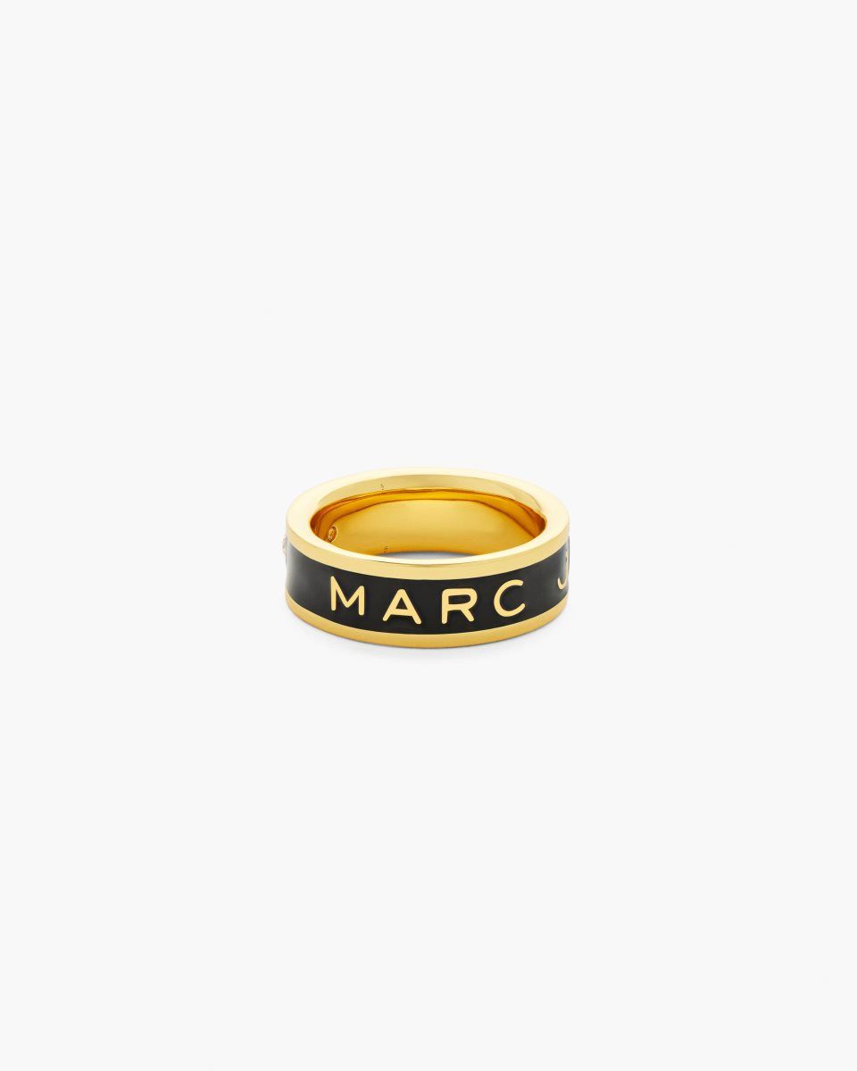 Marc Jacobs The Marc Jacobs Enamel Ring Gold / Black | 30HNEPXKB