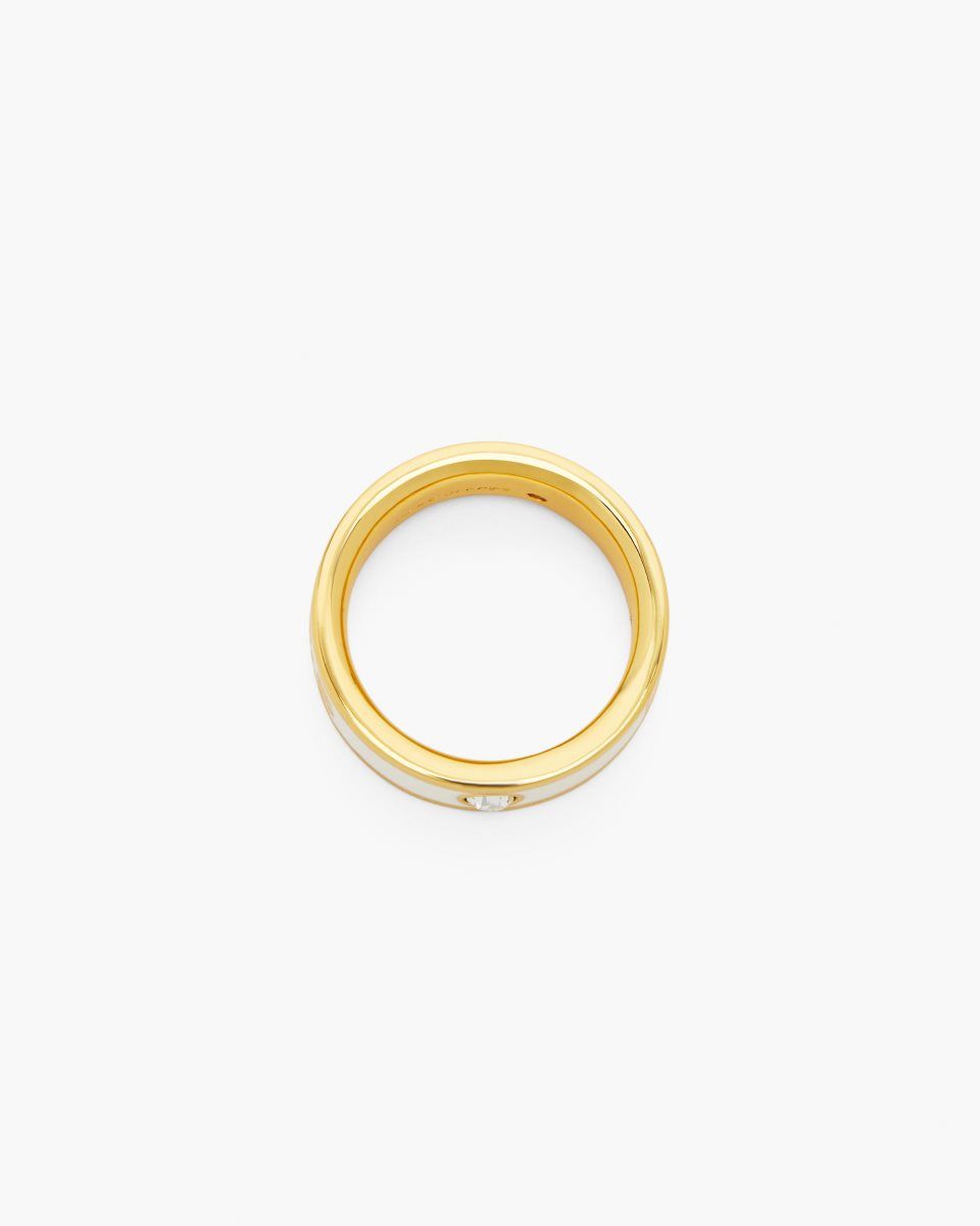 Marc Jacobs The Marc Jacobs Enamel Ring Gold / Cream | 26VCHPAUT