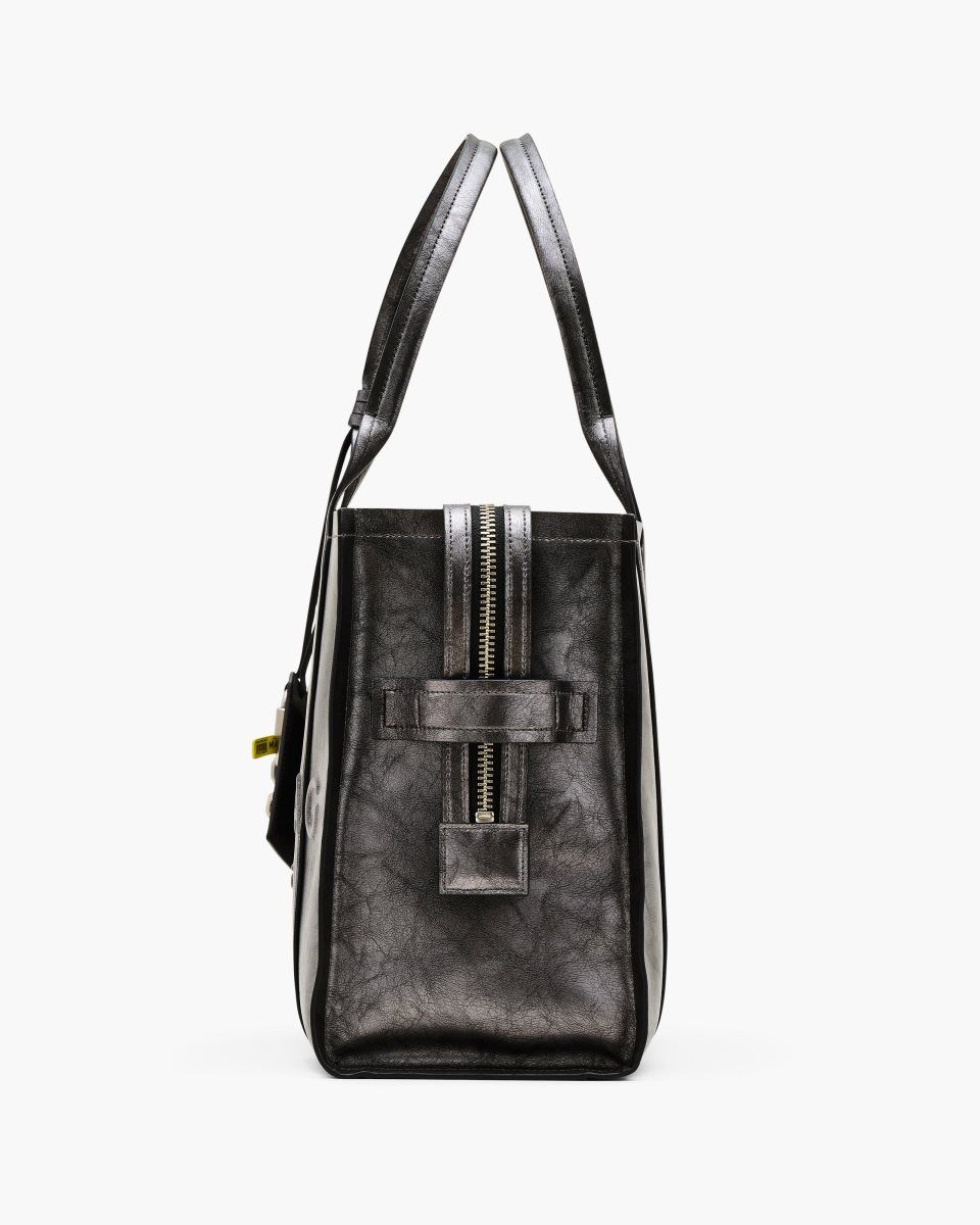 Marc Jacobs The Metallic Distressed Large Tote Bag Dark Grey | 43KHYTJDF