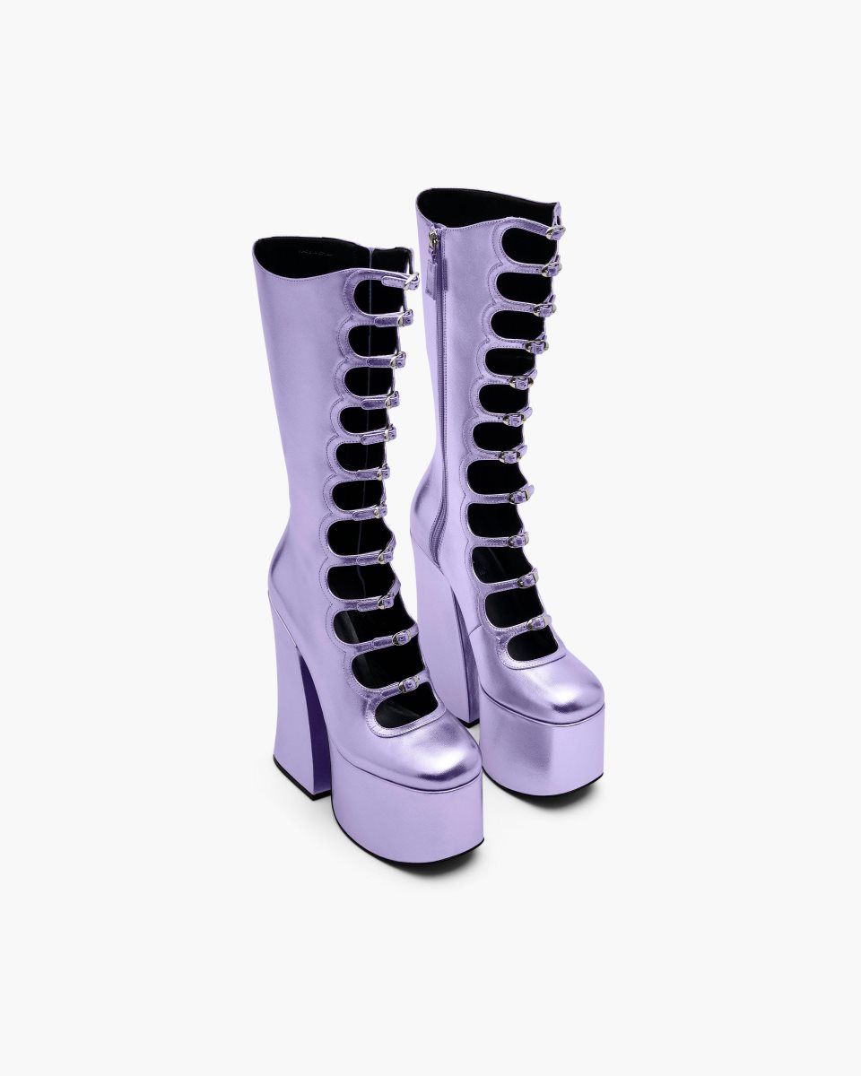 Marc Jacobs The Metallic Kiki Knee High Boot Purple | 97IRGUAEN