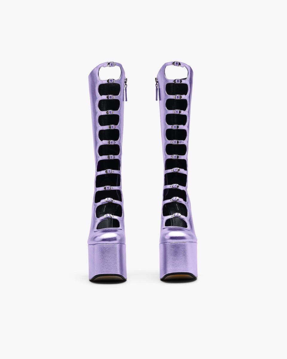 Marc Jacobs The Metallic Kiki Knee High Boot Purple | 97IRGUAEN