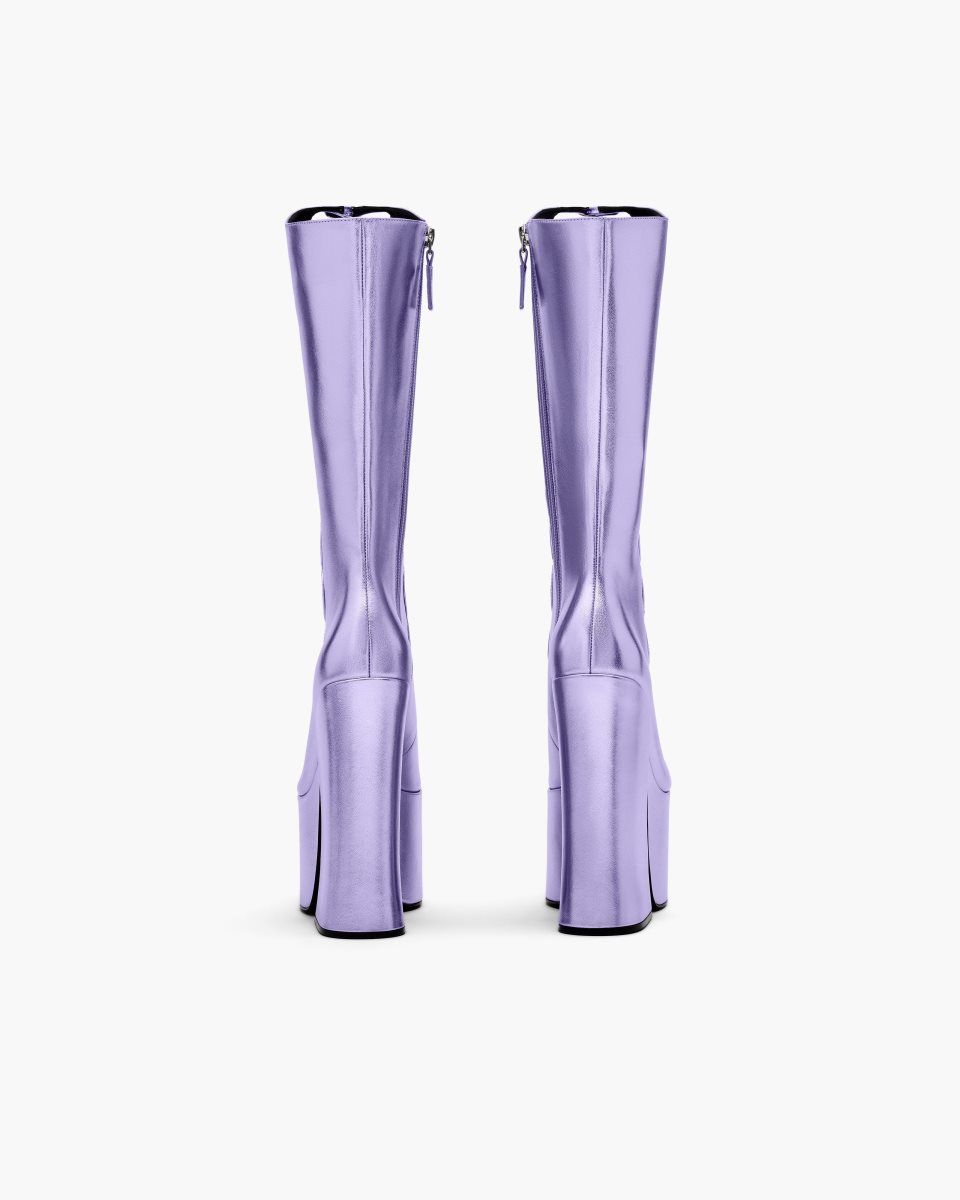 Marc Jacobs The Metallic Kiki Knee High Boot Purple | 97IRGUAEN